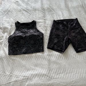 Matching set Lululemon align foil tank and shorts